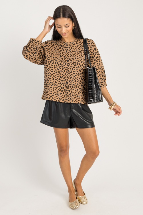 High Waist Leather Shorts, Black - 0904-9h.jpg