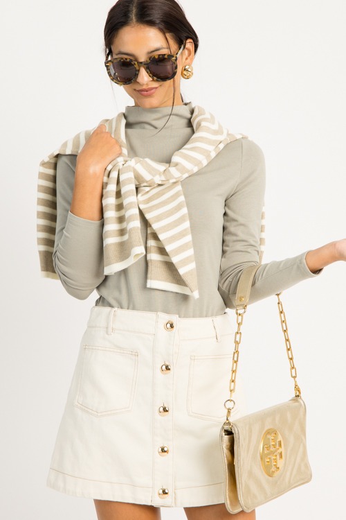 Gold Button Pocket Skirt, Ivory - 0910-128h.jpg