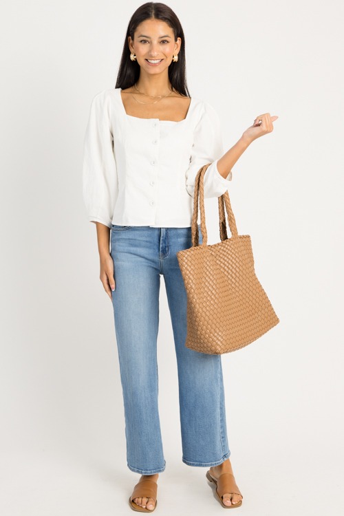 Square Neck Button Top, White - 0910-133.jpg