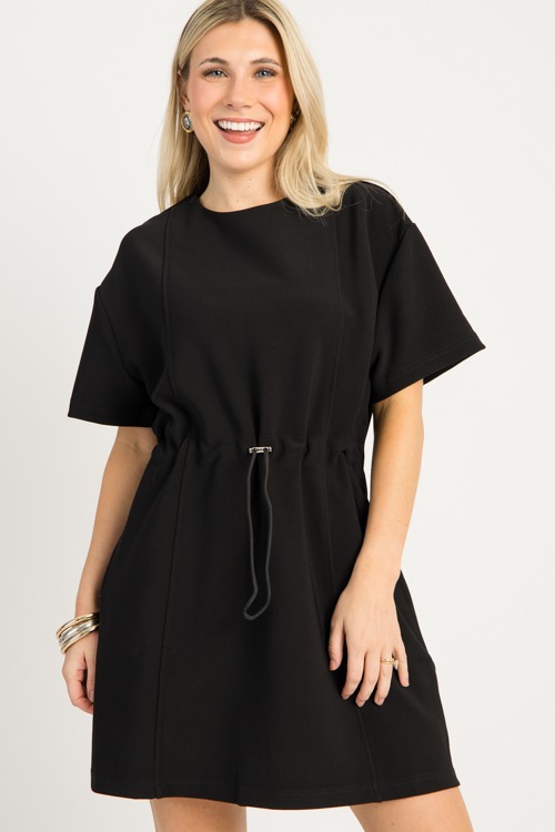 Cinch Waist Knit Dress, Black - 0911-100p.jpg