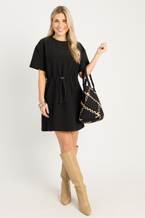 Cinch Waist Knit Dress, Black - 0911-102.jpg