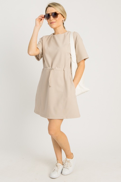 Cinch Waist Knit Dress, Beige - 0911-112p.jpg