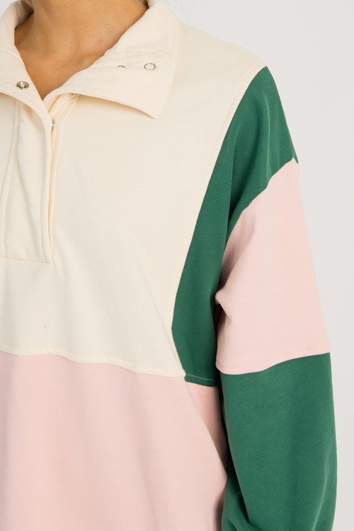 Colorblock Pullover, Green Pink - 0911-78.jpg