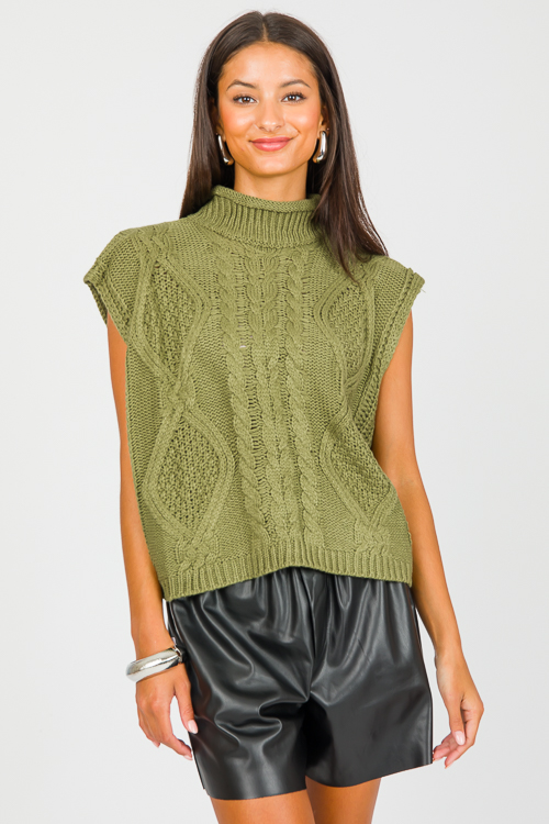 Brett Sweater Vest, Olive