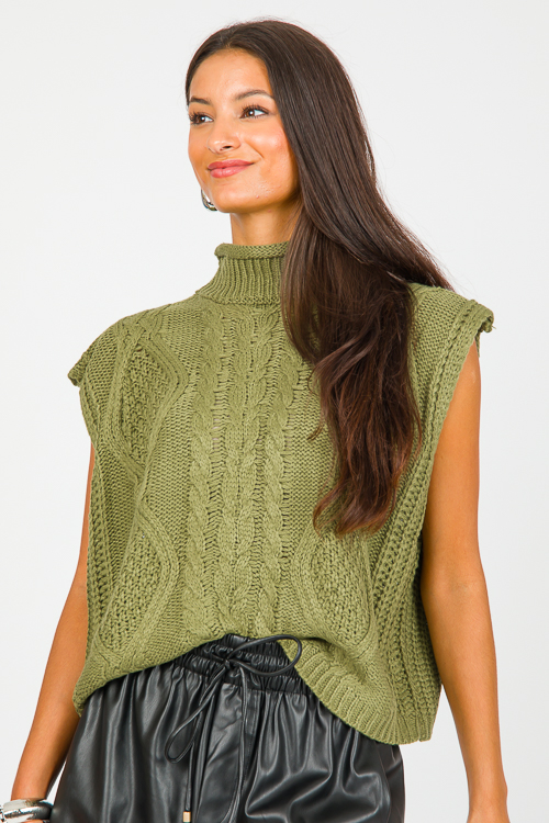 Brett Sweater Vest, Olive
