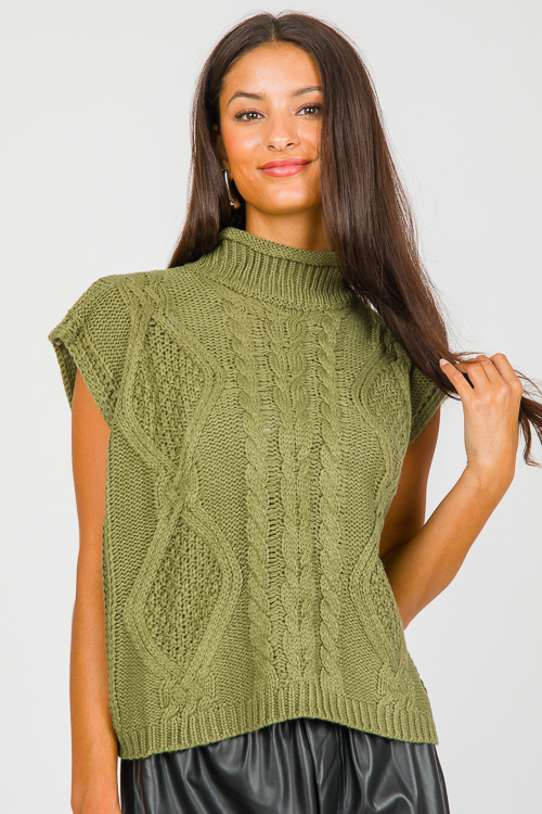 Brett Sweater Vest, Olive
