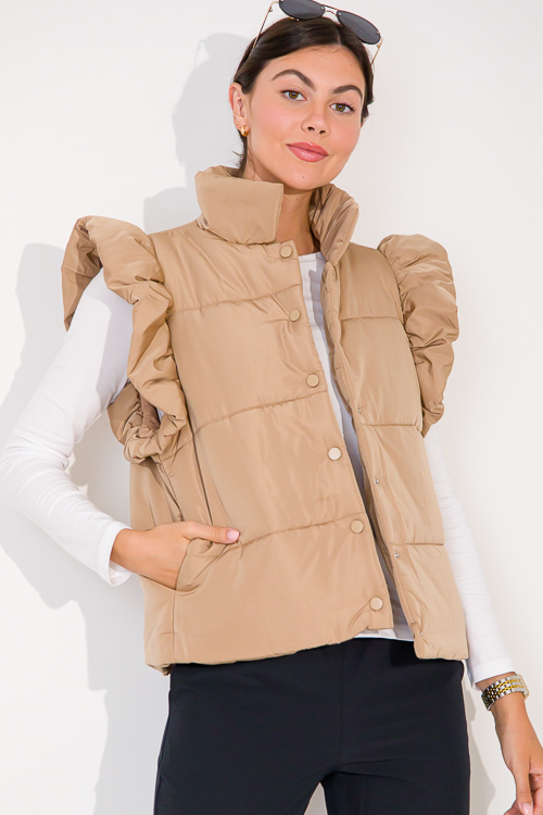 Camel puffer sales vest