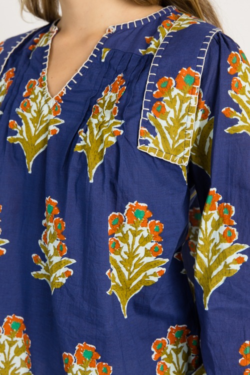 Margaret Floral Top, Navy - 0916-107.jpg