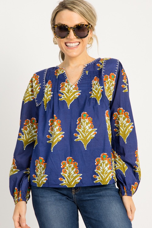 Margaret Floral Top, Navy - 0916-112.jpg
