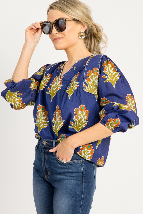 Margaret Floral Top, Navy - 0916-114.jpg