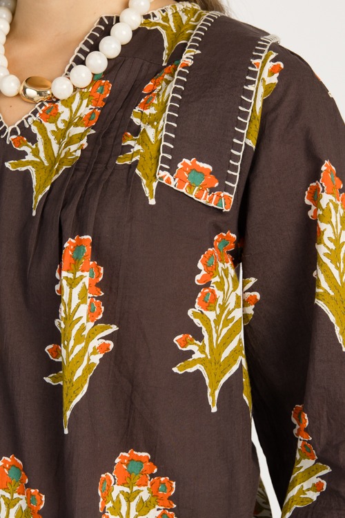 Margaret Floral Top, Chocolate - 0916-16.jpg