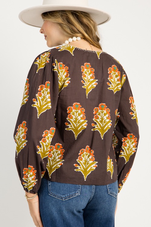 Margaret Floral Top, Chocolate - 0916-19.jpg