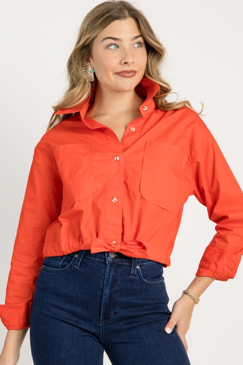 Tie Hem Shirt, Tomato Red - 0916-36p.jpg