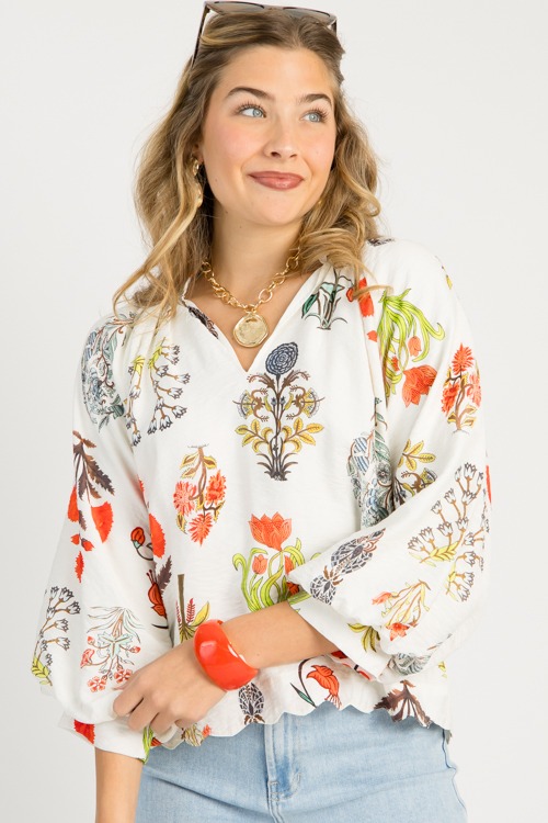 Scallop Trim Floral Top, Cream - 0916-6.jpg