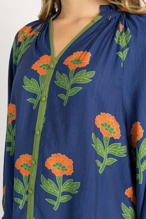 Floral Button Front Top, Navy M - 0916-81.jpg