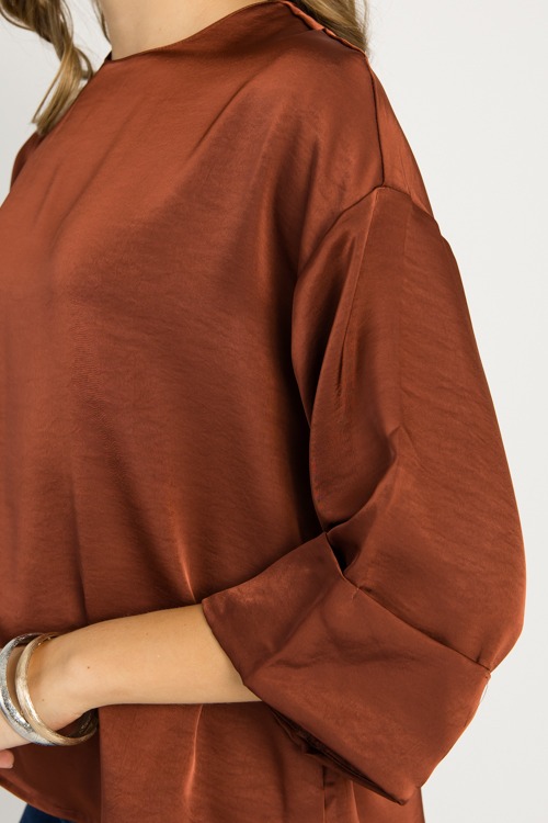 Cuff Sleeve Satin Blouse, Sienn - 0917-105.jpg