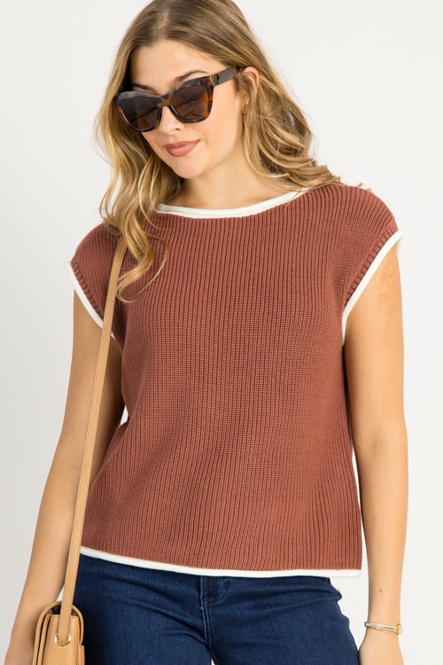 Contrast Edge Sweater Vest, Irish Coffee - 0917-17h.jpg