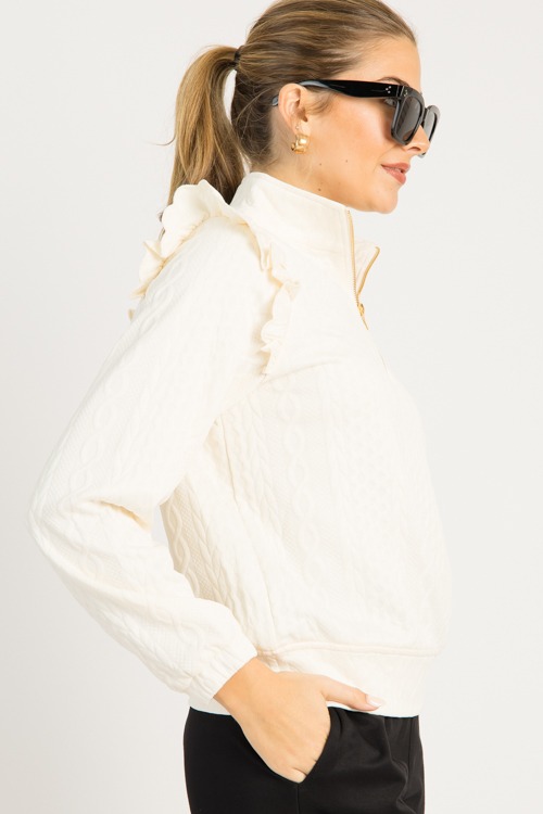 Preppy Texture Half Zip, Ecru - 0919-110h.jpg