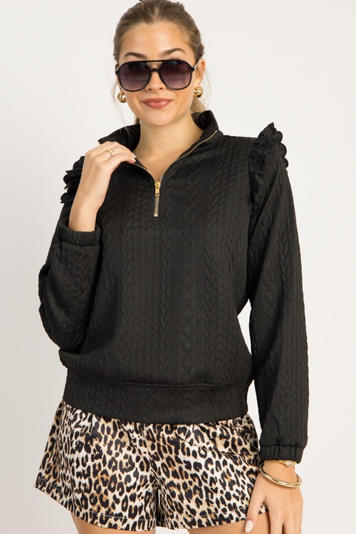 Preppy Texture Half Zip, Black - 0919-98.jpg