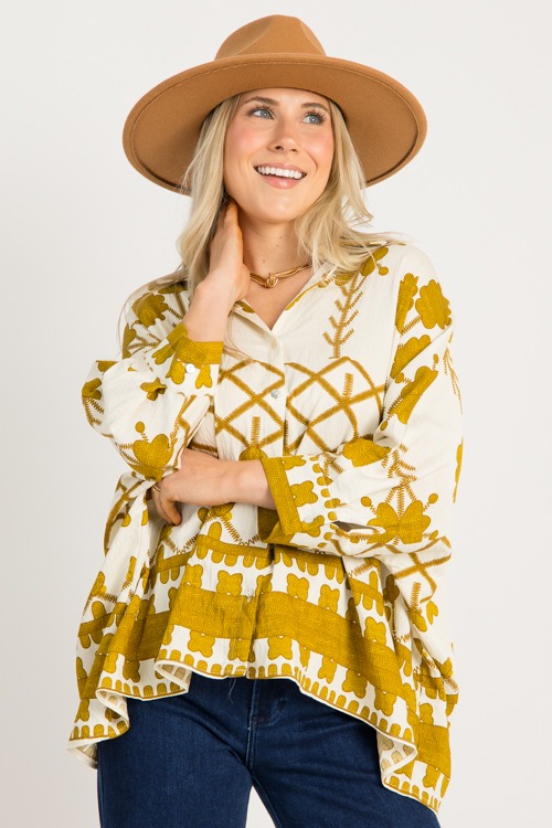 Oversized Printed Shirt, Mustar - 0923-81.jpg