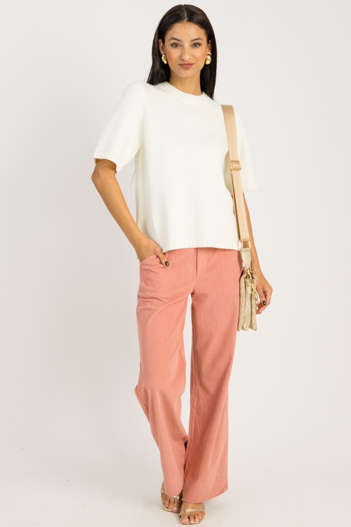 Stitch Detail SS Sweater, Cream - 0924-86h.jpg