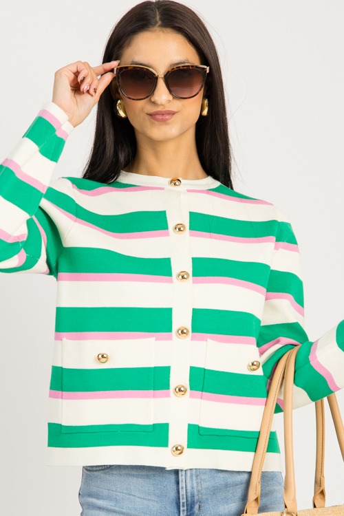 Stripe Button Cardigan, Green/P - 0924-92.jpg