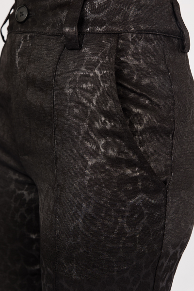 Leopard Jacquard Pants, Black