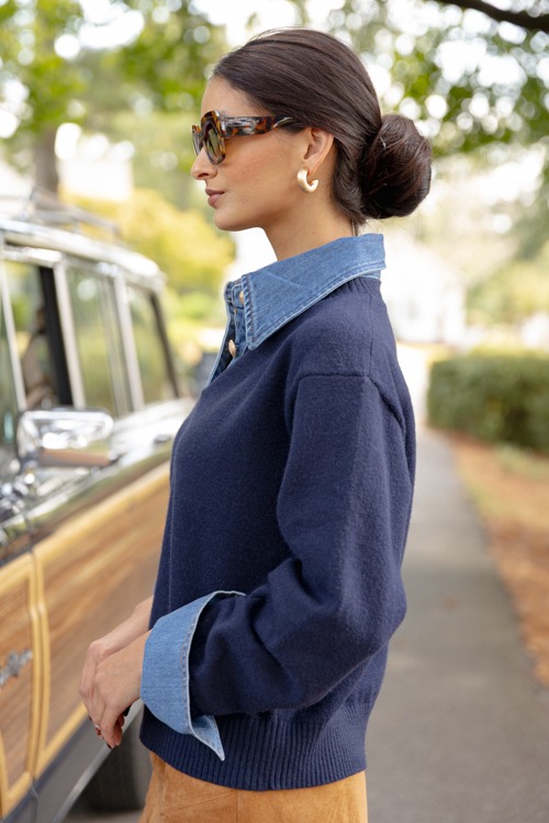 Denim Contrast Sweater, Navy - 1002-123.jpg