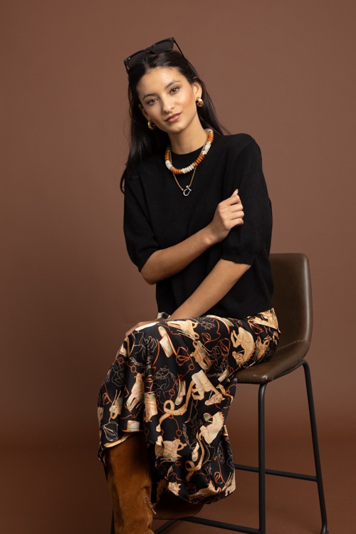 Equestrian Satin Maxi Skirt, Black - 1002-148h.jpg