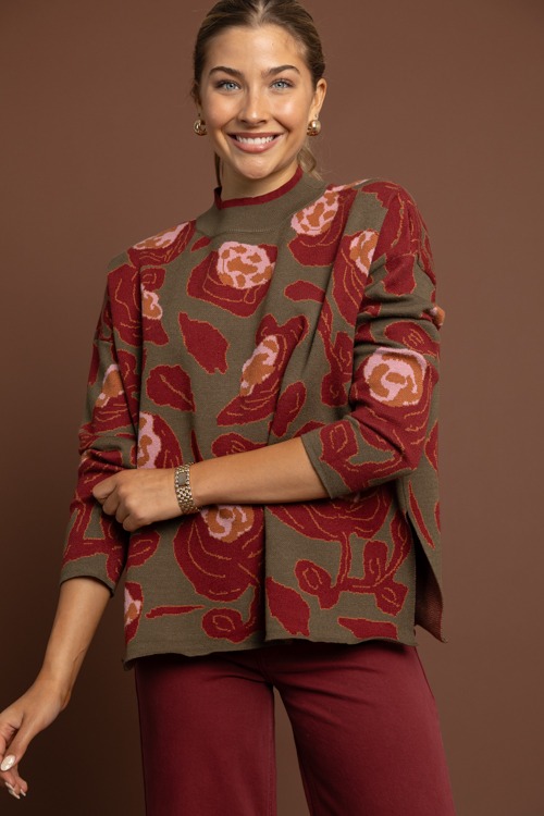 Chic Abstract Sweater, Olive - 1002-172.jpg