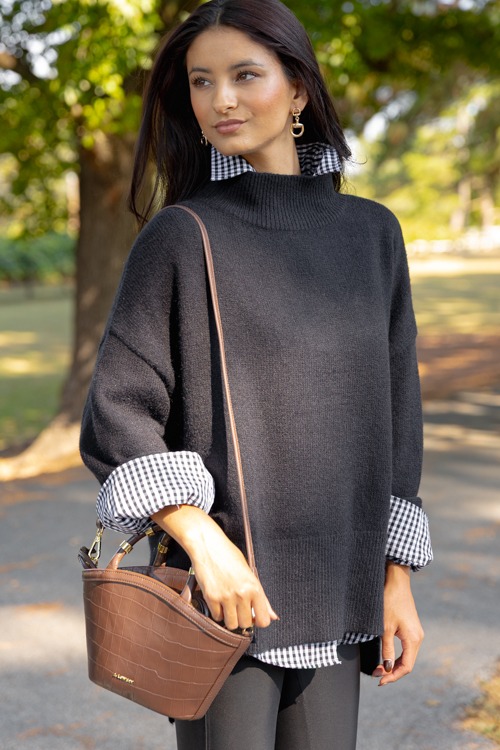 Gingham Check Shirt, Black - 1002-23h.jpg