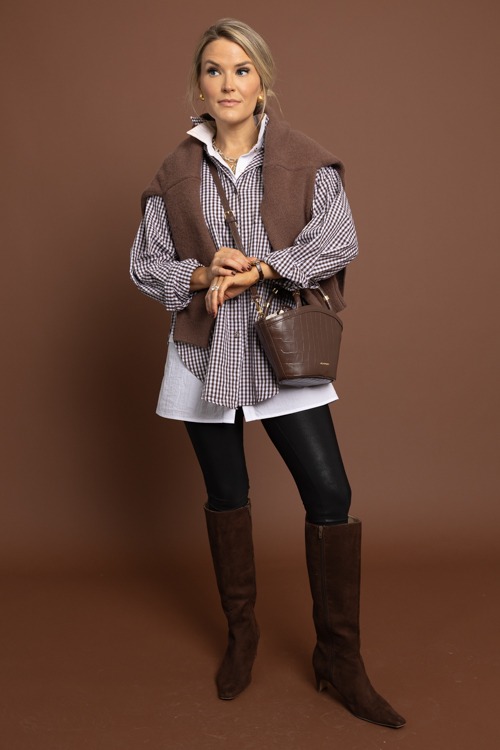 Gingham Check Shirt, Brown - 1002-6.jpg
