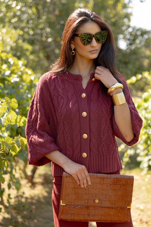 Wynona Cable Cardigan, Burgundy - 1002-76.jpg