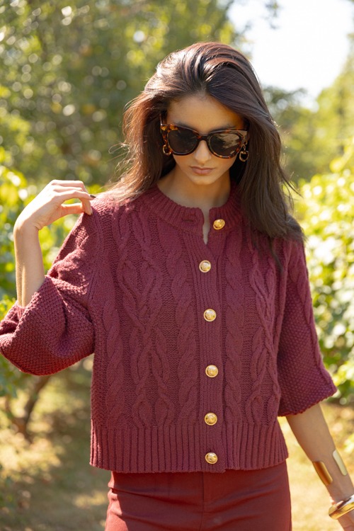 Wynona Cable Cardigan, Burgundy - 1002-78.jpg