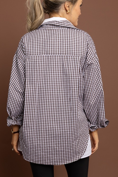 Gingham Check Shirt, Brown - 1002-9.jpg
