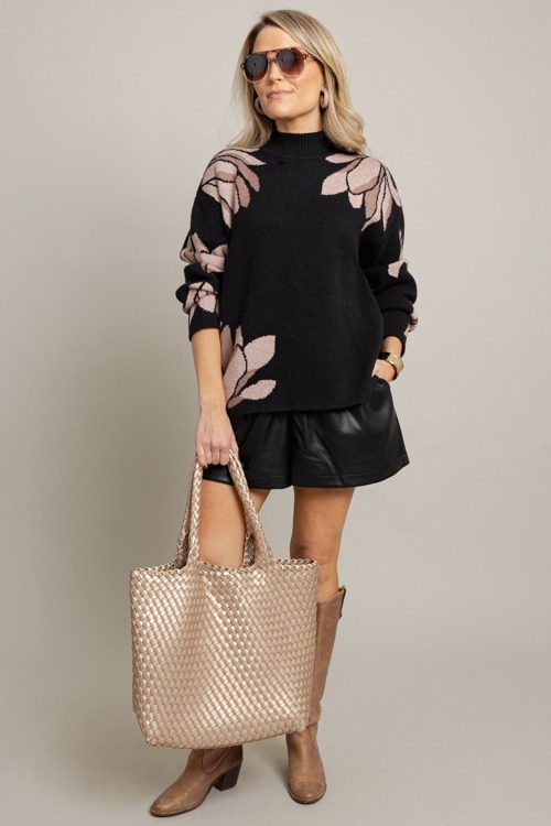 Flower Pattern Sweater, Black - 1006-39.jpg