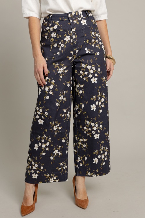 Floral Patch Pocket Pants, Navy - 1007-78.jpg