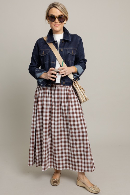 Gingham Check Maxi Skirt, Brown - 1007-83.jpg