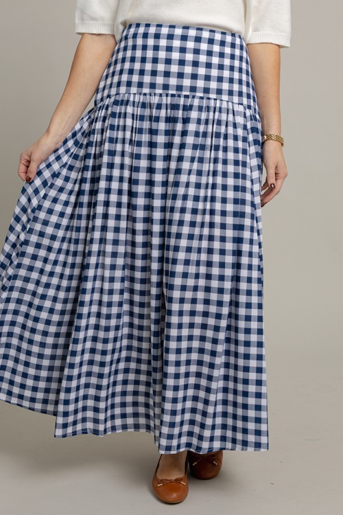 Gingham Check Maxi Skirt, Navy - 1007-94p.jpg