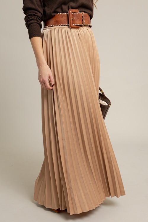 Pleated Satin Maxi Skirt, Sand - 1008-46p.jpg