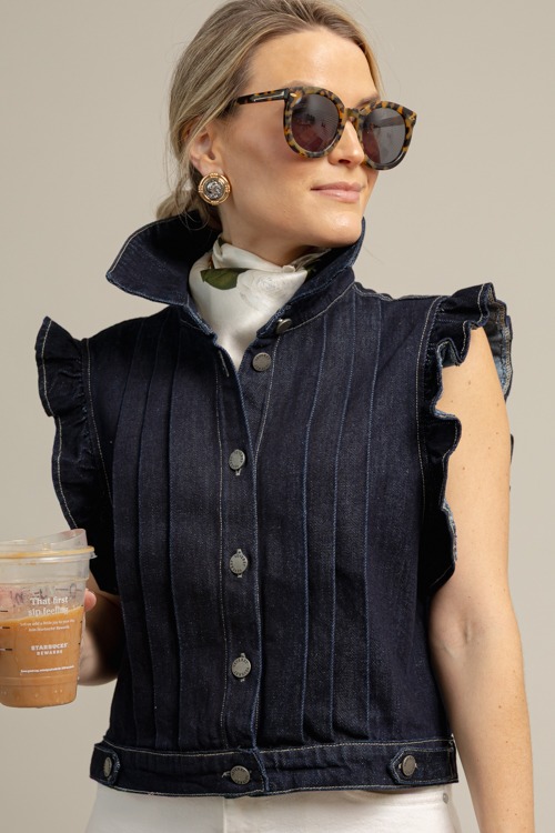 Denim Pleated Ruffle Vest, Dark - 1009-129h.jpg