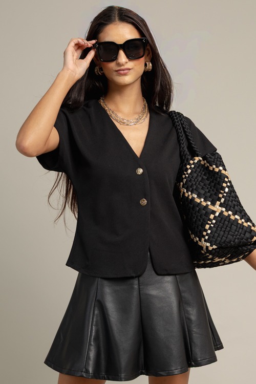 Leather Flare Mini Skirt, Black - 1015-142h.jpg
