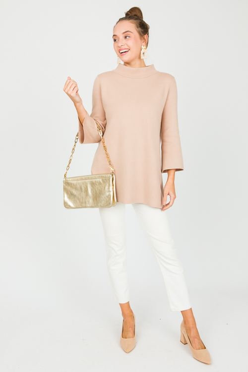 Audrey Tunic Sweater, Beige