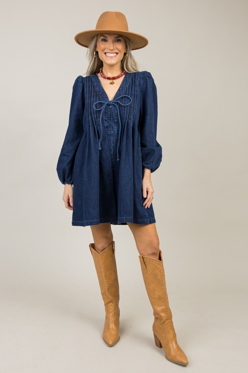 Pleated Denim Romper, Dark - 1120-79h.jpg