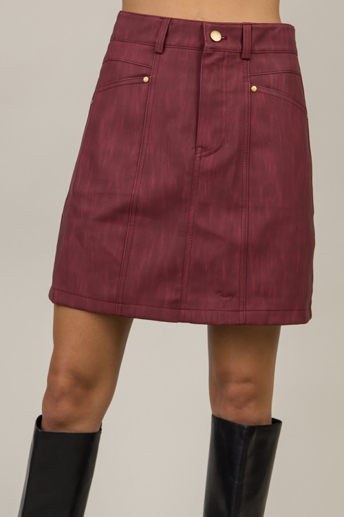 Burgundy Leather Mini Skirt - 1121-85p.jpg