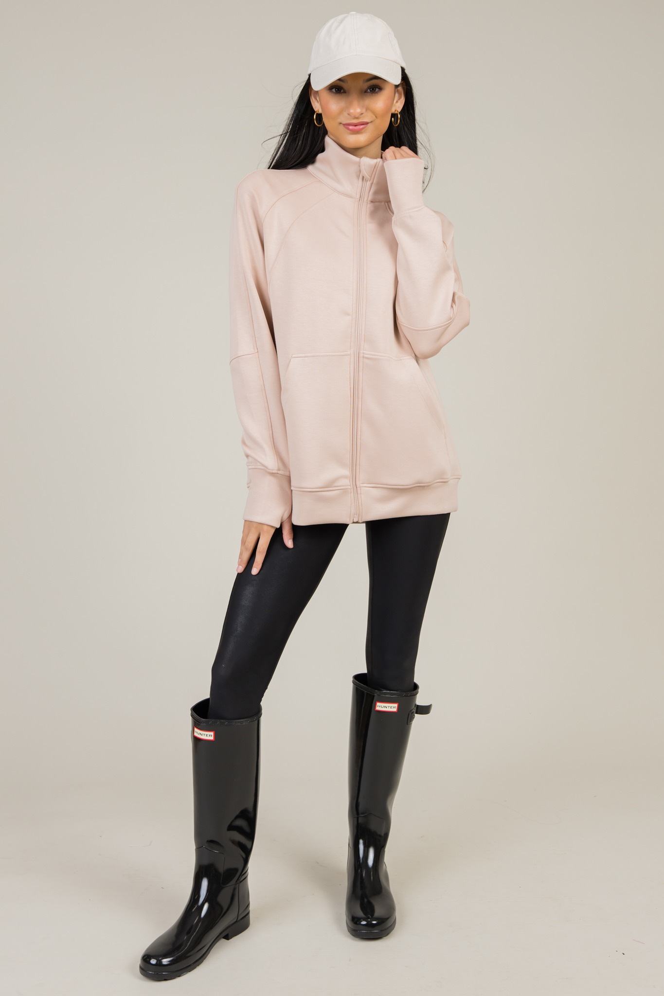 Creamy Soft Zip Tunic, Apricot - 1217-3.jpg