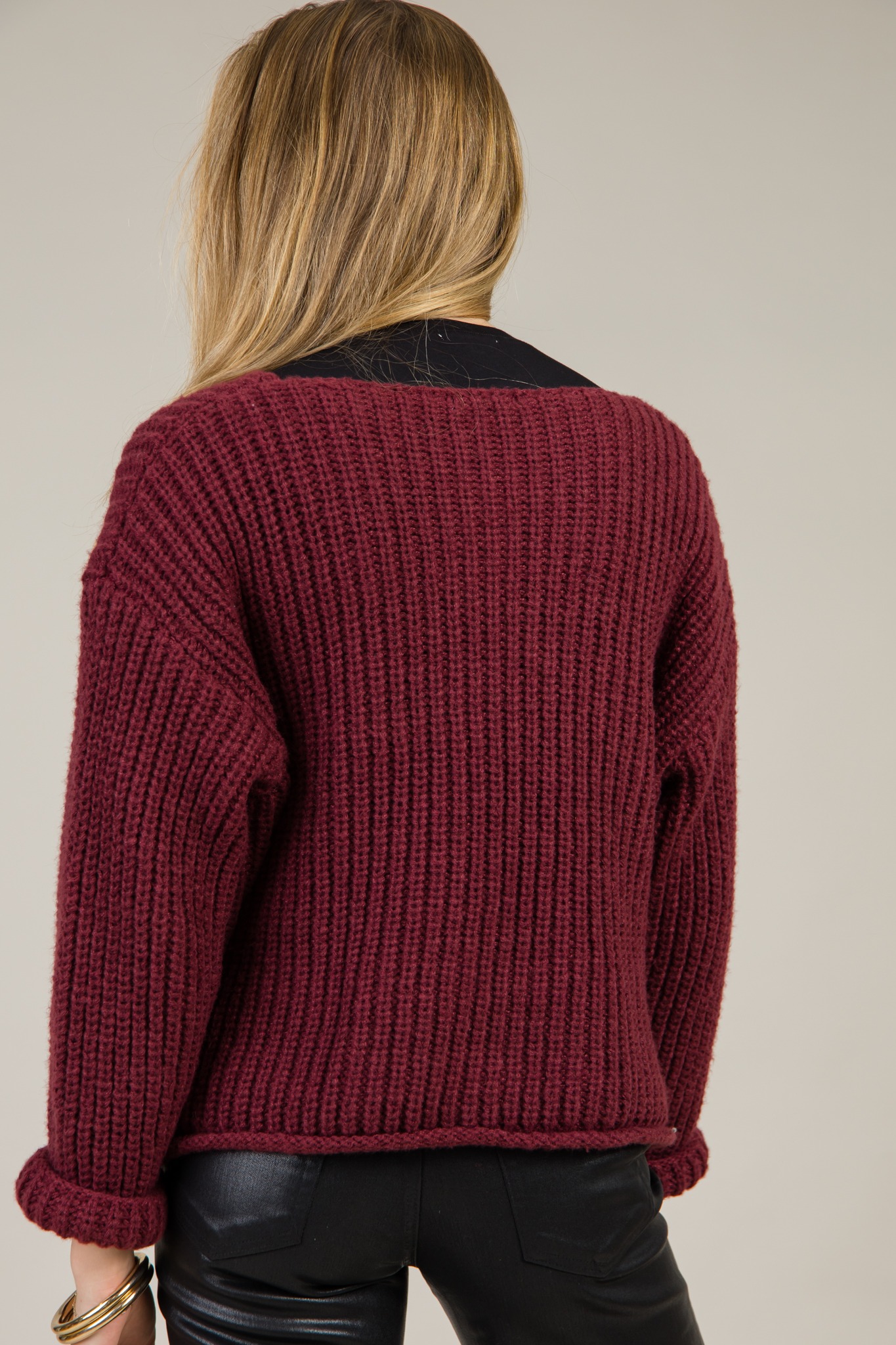 Hammered Button Cardi, Burgundy - 1217-62.jpg