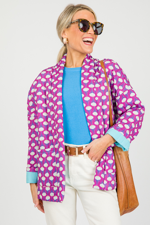 Floral Quilted Jacket, Purple