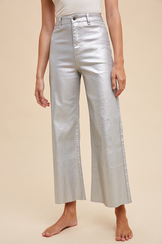 Metallic Silver Pants