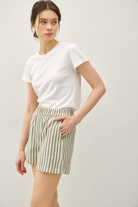 Striped Gauze Shorts, Olive - 23414184_548ab170-6255-412a-b6d1-09cae5c1a00f.jpg